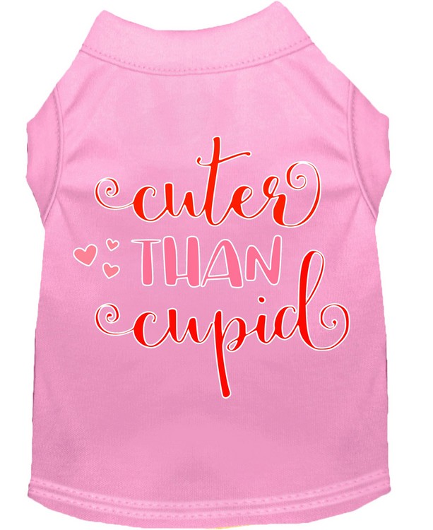 Cuter Than Cupid Screen Print Dog Shirt Light Pink XS